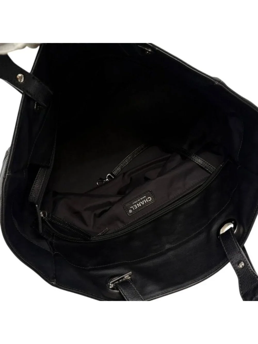 Chanel Tote Paris Biarritz MM Black Silver 3421 - Picture 15 of 15